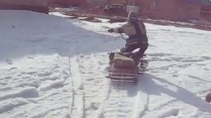 Детский снегоход на гусенице из покрышек №3