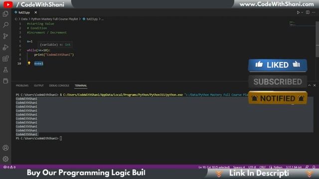 What is While Loop In Python | Python Mastery Full Course in Hindi | CodeWithShani
