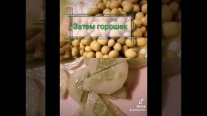 Салат из пекинской капусты с огурцом и горошком