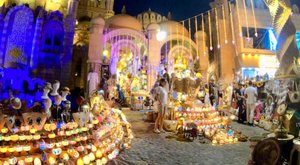 Старый город. Восточный базар. Мечеть. Верблюды. Фонтаны. Шарм Эль Шейх. Египет. Май 2023.