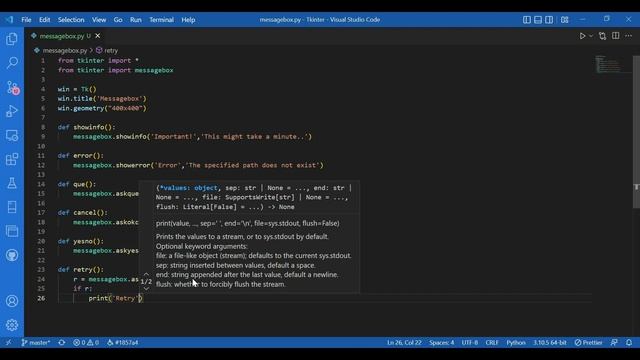 Tkinter Tutorial For Beginners 10 - Python Tkinter - MessageBox Widget смотреть онлайн