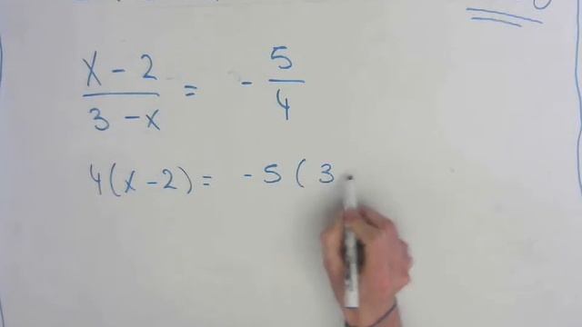 Resolver Ecuación Racional ✅ (x-2)/(3-x)=-5/4 CON FRACCIÓNES | Ejercicio Resuelto #02 смотреть онлайн
