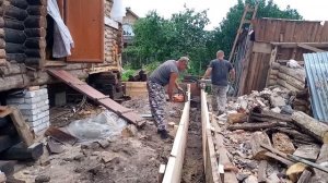 Ремонт Старого Дома Подготовка к заливке фундамента Опалубка Арматура
