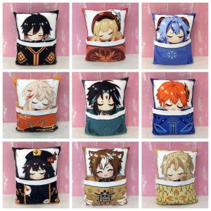 Мини дакимакура с карманом Геншин Импакт 38х30 см