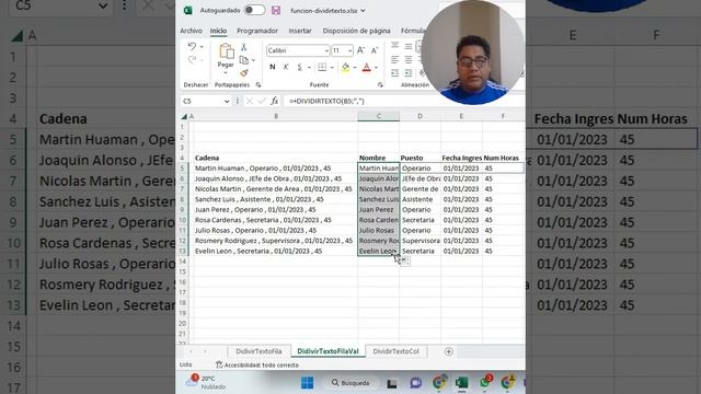 Como usar la funcion #dividirtexto en #excel #exceltips #excelpro смотреть онлайн