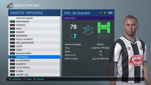 SANTOS 1999/2002 - cópias de base - base copy - PES 2019 - PRO EVOLUTION SOCCER 2019 смотреть онлайн