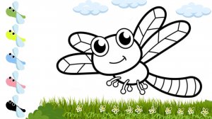 Рисуем ВЕСЕЛУЮ СТРЕКОЗУ, РИСОВАНИЕ И РАСКРАСКА ДЛЯ ДЕТЕЙ