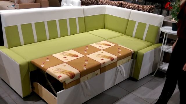 Классический кухонный диван «Квадро 2 ДУ» со спальным местом. смотреть онлайн