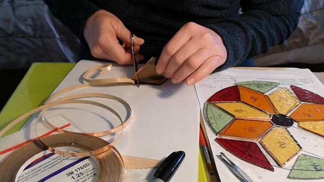Изготовление круглого витражного стекла. Stained Glass Round Panel  Project.