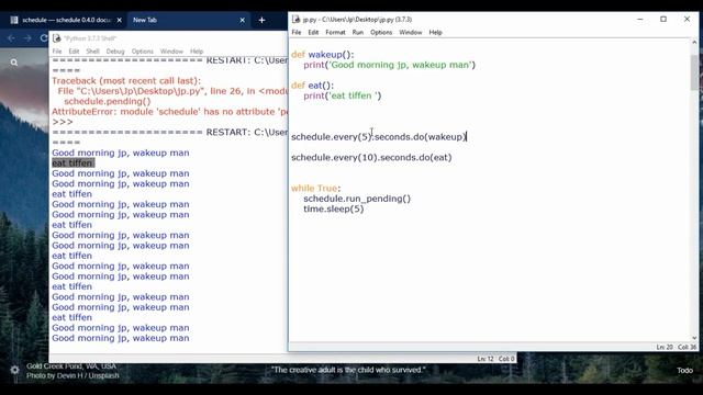 scheduling in python tasks | python schedules tasks in Telugu | python in Telugu