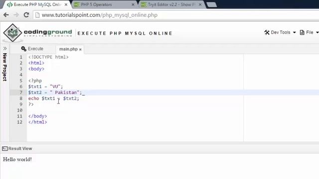 Cs310 String operators in PHP in hindi/urdu part 22