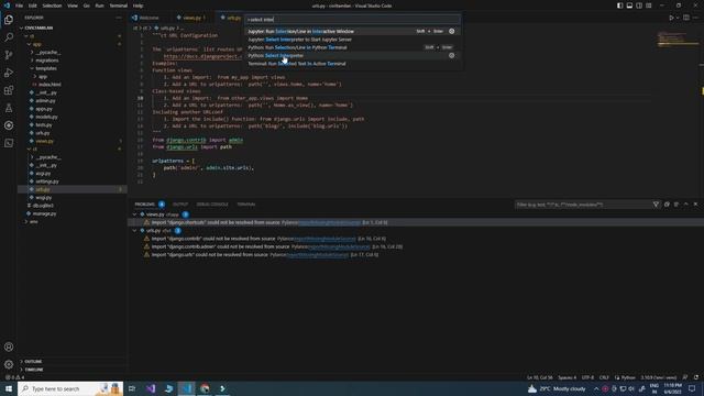 Import "django.shortcuts" could not be resolved from source | Django Python