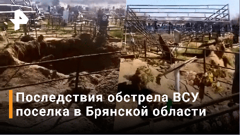 ВСУ обстреляли поселок в Брянской области - кадры последствий удара / РЕН Новости