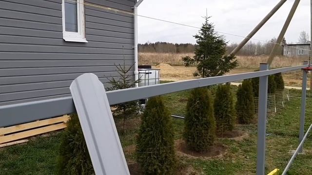 Забор из металлического штакетника в одного ! Смотрите что получилось смотреть онлайн