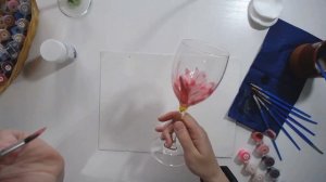 Роспись акрилом l Цветок в бокале l Простой способ оформления бокалов