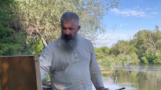 На этюдах #6 На озере. Художник Дмитрий Лукин