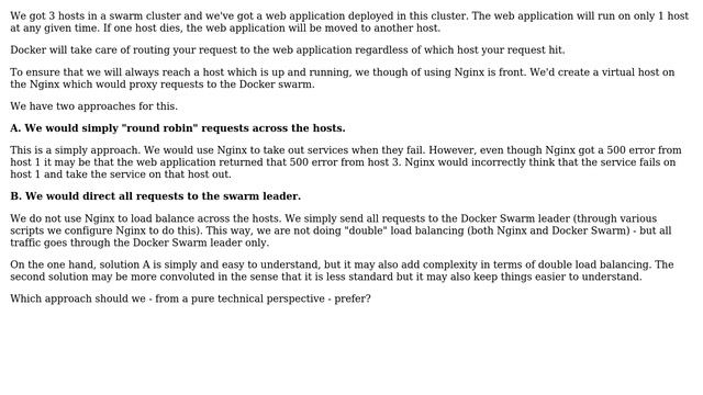 Why should we (not) load balance across multiple hosts in a Docker Swarm cluster? смотреть онлайн