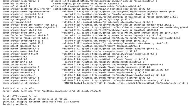 HTTP request failed on bower angular-card-input install on jenkins build script (2 Solutions!!) смотреть онлайн