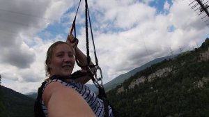 Skypark Сочи. Супруга решилась на прыжок с Bungy 69