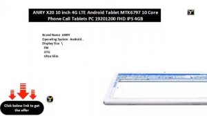 ANRY X20 10 inch 4G LTE Android Tablet MTK6797 10 Core Phone Call Tablets PC 19201200 FHD IPS 4GB