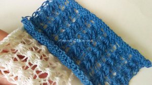 Ажурный узор вертикальные цветочные дорожки спицами