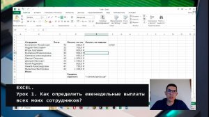 Как определить еженедельные выплаты всех моих сотрудников? Урок в Excel