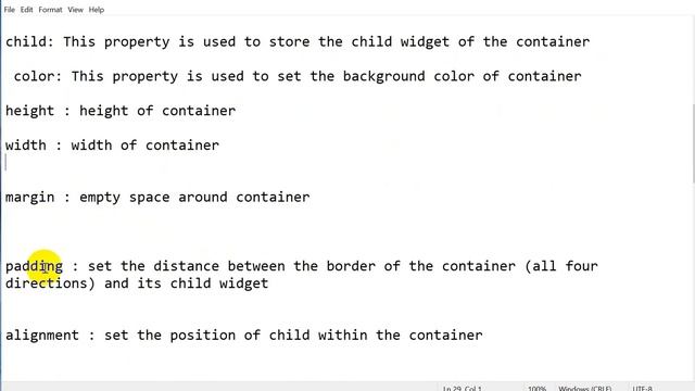 flutter container widget example | Container widget flutter example | flutter widgets