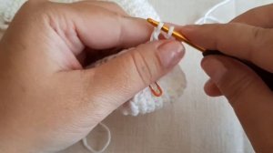 Узор филейная сетка крючком по кругу (второй ряд)