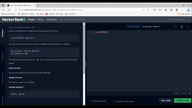 01- Say "Hello, World! " With Python | HackerRank Solution | StudyCodersDiary смотреть онлайн