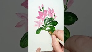 Пустынный цветок - рисунок красками.