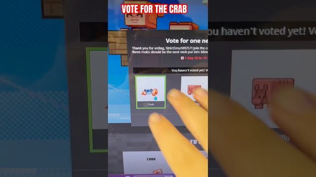 #minecraft VOTE FOR THE CRAB смотреть онлайн