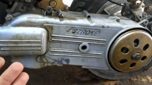 Тюнинг Yamaha Jog 157 QMJ, ответная щека вариатора, ремень, пружины и колокол.