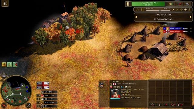 Age of Empires 3- British Vs Aztecs | Noob forever Vs Wish Shake | Aoe3 DE | UHD смотреть онлайн