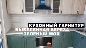 Кухонный гарнитур «Выбеленная береза/зеленый мох»