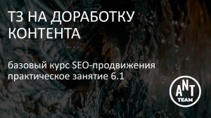 Практическое занятие - Как составить ТЗ на доработку текста. Базовый курс по SEO. Лекция 6.1