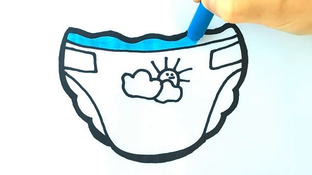 Как нарисовать детские подгузники