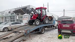 Отгрузили мини-трактор DongFeng 244 G2 с фронтальным челюстным погрузчиком