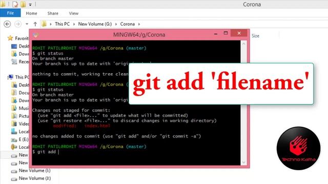 How to Change Local Project and Update on Remote Repo tutorial #5 for Beginners | Techno Katta 2020