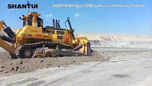 SHANTUI BULLDOZER SD90 WORKS IN EARTHMOVING CONDITION