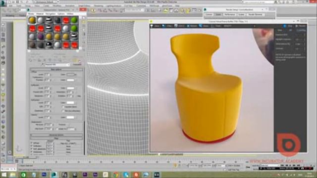 3Ds MAX  Моделлинг Кресла Mini Papilio Chair  3Ds MAX