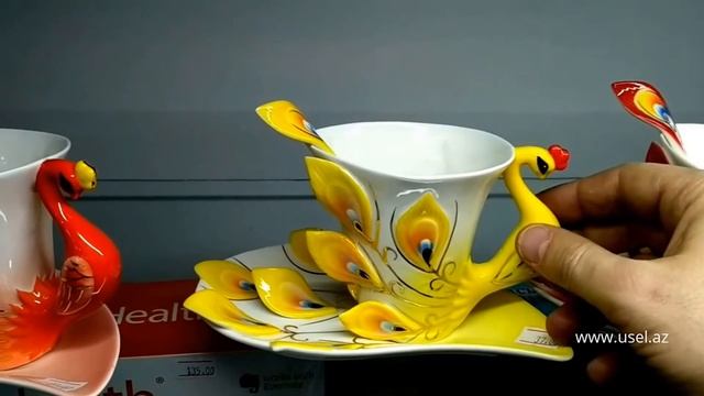 Изумительно красоты 3D чашка из натурального костяного фарфора! Специальная цена в Баку .