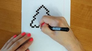Как нарисовать новогоднюю елочку по клеточкам легко