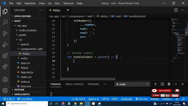 Add Two Numbers with React Hooks & Redux for beginners - React Micro Project