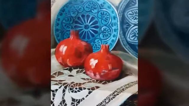 Натюрморт с фарфоровыми гранатами (художественная студия "Кармин")