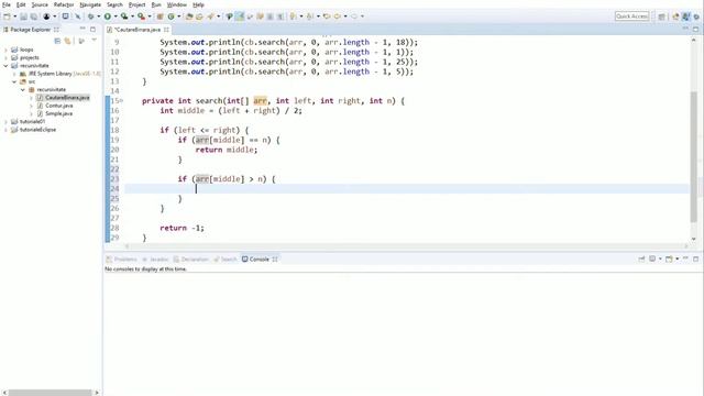 Algoritmul recursiv de cautare binara in Java смотреть онлайн