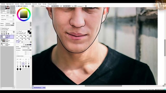 КАК НАРИСОВАТЬ АРТ МЫШКОЙ И СДЕЛАТЬ ЧЕРНО-БЕЛЫЙ РИСУНОК - PAINT TOOL SAI | Туториал смотреть онлайн