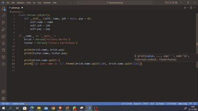 01 Python Class Objects in for loop