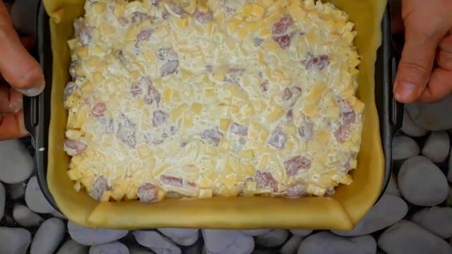 Пирог с мясом и картошкой из пресного теста !!! Как украсить пирог  легко и красиво !
