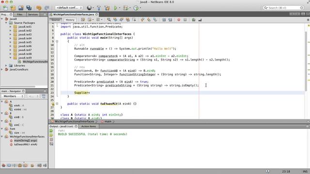 Java 8 Tutorial - 9 - Wichtige Functional Interfaces German смотреть онлайн