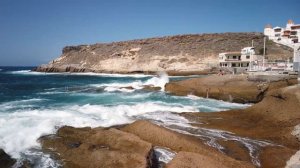 La Caleta in the south of Tenerife (Canary Islands, Spain) - overview, walk at the end of October.